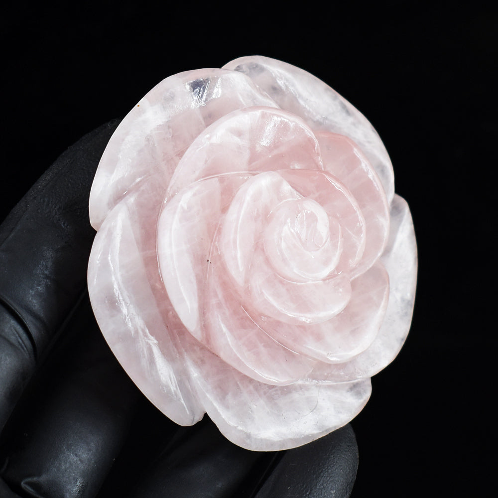 Natural 564.00 Cts Genuine Pink Rose Quartz Hand Carved Crystal Rose Gemstone Carving