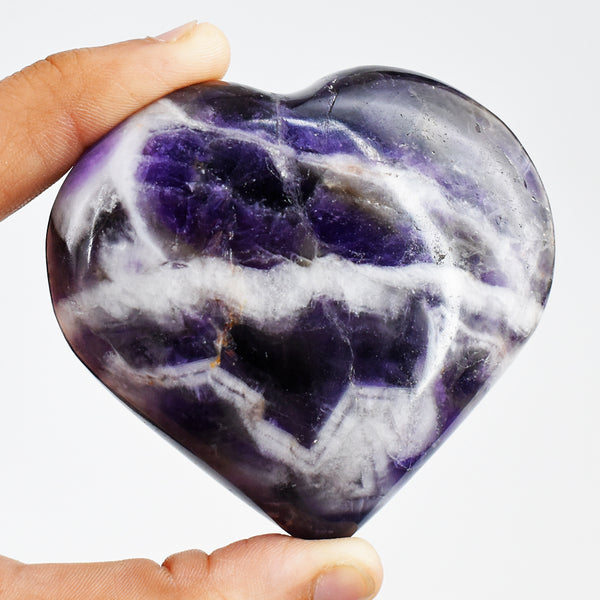 Craftsmen 715.00 Cts Genuine Chevron Amethyst Gemstone Crystal Specimen Healing Heart