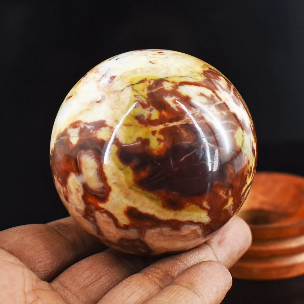 Beautiful  1507.00  Cts Genuine American Picture Jasper Hand Carved  Crystal  Healing Sphere