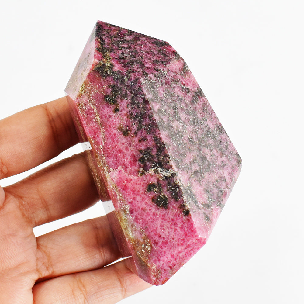 Artisian 1864.00 Cts Genuine Rhodonite Free Form Crystal Specimen Gemstone Tower