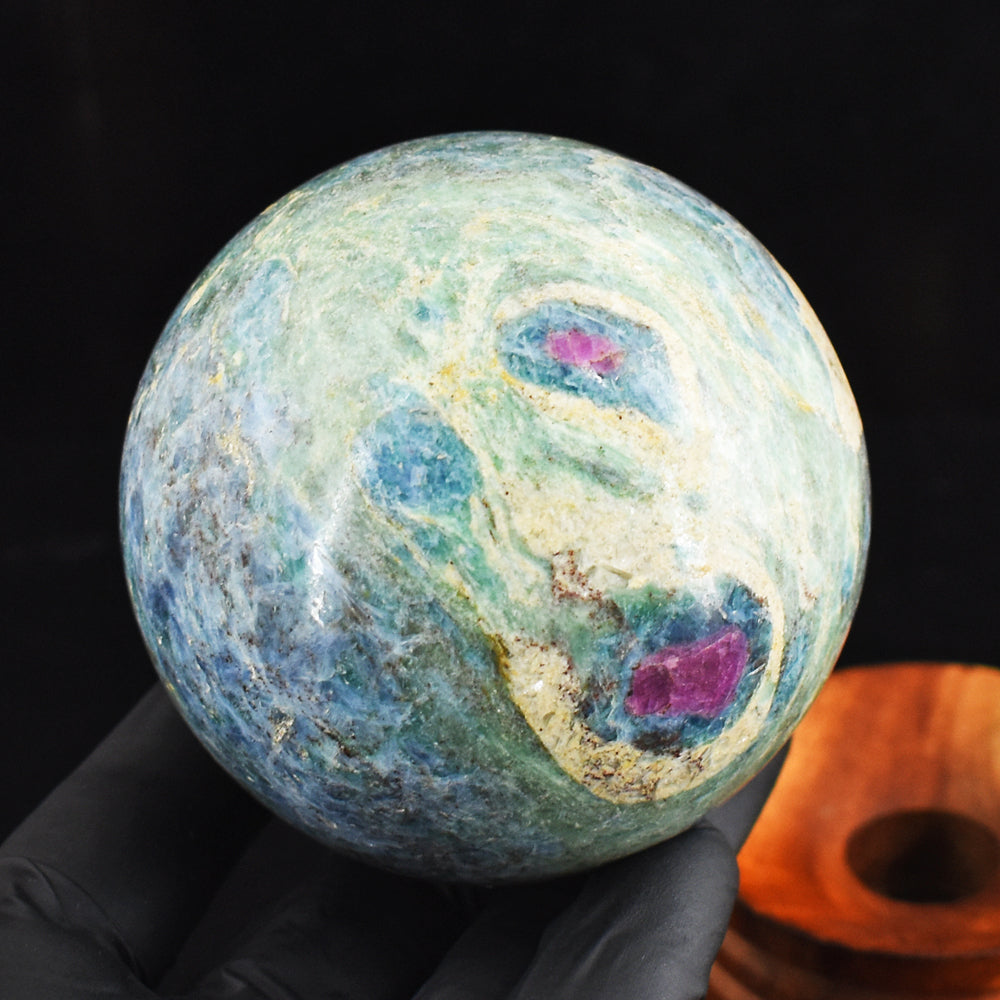 Amazing 2927.00 Cts Genuine Pink In Ruby Fuchsite Crystal Specimen Healing Sphere