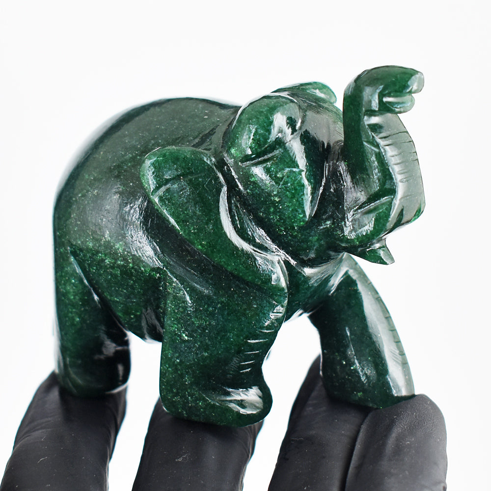 Amazing 1192.00 Cts Genuine Jade Hand Carved Crystal Gemstone Carving Elephant