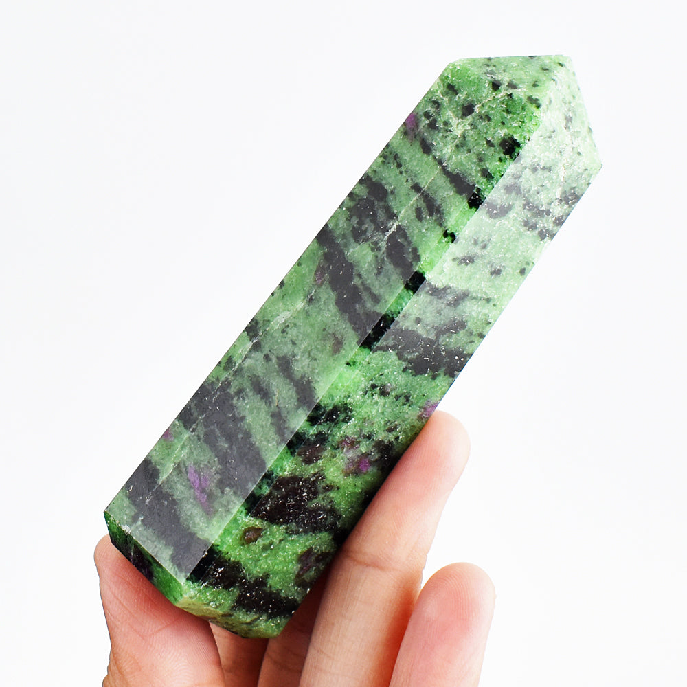 Genuine 581.00 Cts Ruby Zoisite Crystal Specimen Healing Gemstone Tower