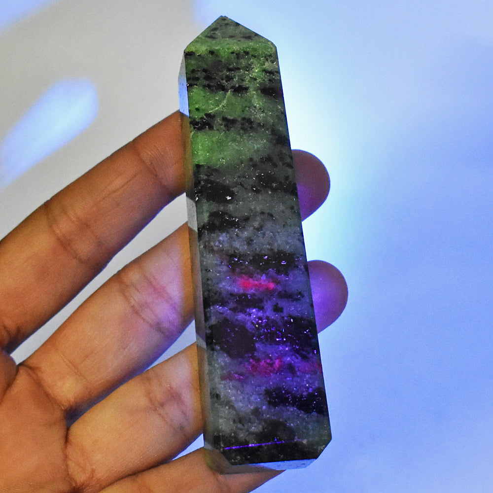 Genuine 581.00 Cts Ruby Zoisite Crystal Specimen Healing Gemstone Tower