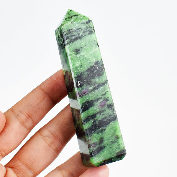 Genuine 581.00 Cts Ruby Zoisite Crystal Specimen Healing Gemstone Tower