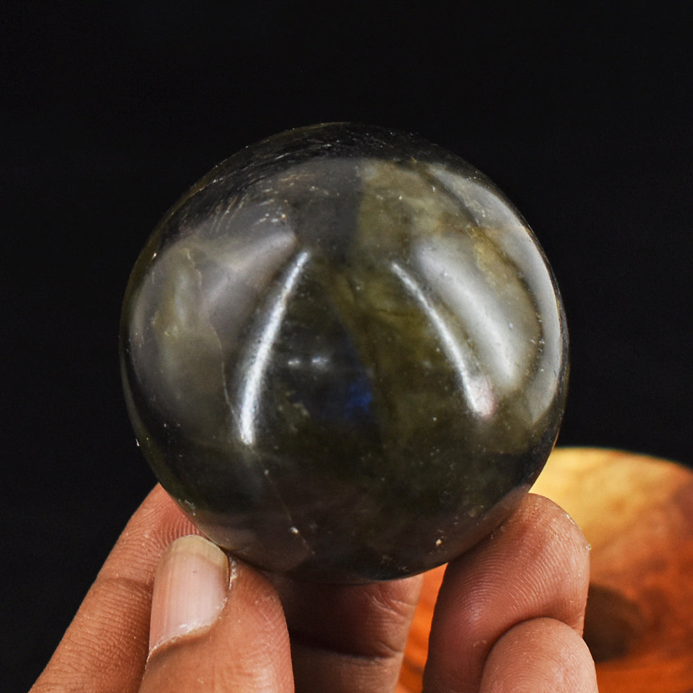 Blue Flash Labradorite 692.00 Cts Genuine Hand Carved  Crystal Healing Gemstone Sphere