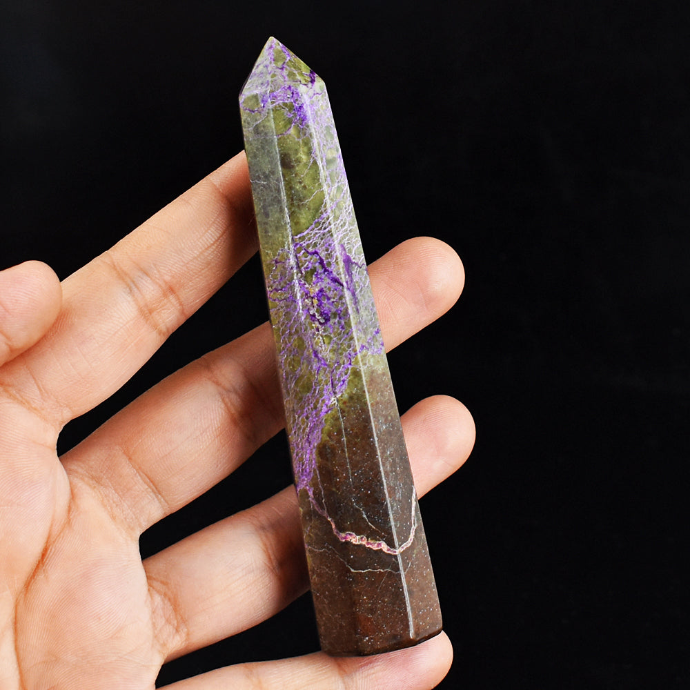 Gorgeous  329.00 Carats  Genuine  Stichtite Hand  Carved Crystal Healing Gemstone  Point