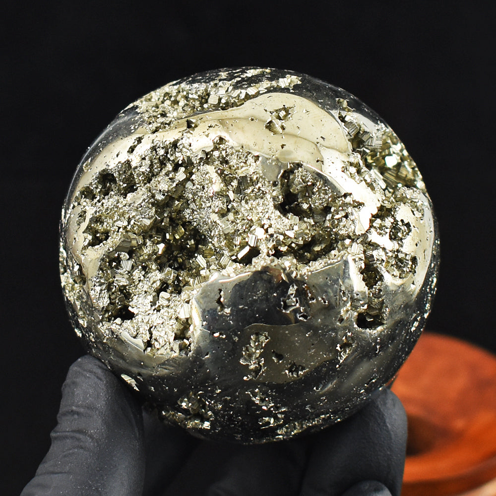 Excellent 1891.00 Cts Genuine Pyrite Druzy Crystal Specimen Gemstone Healing Sphere