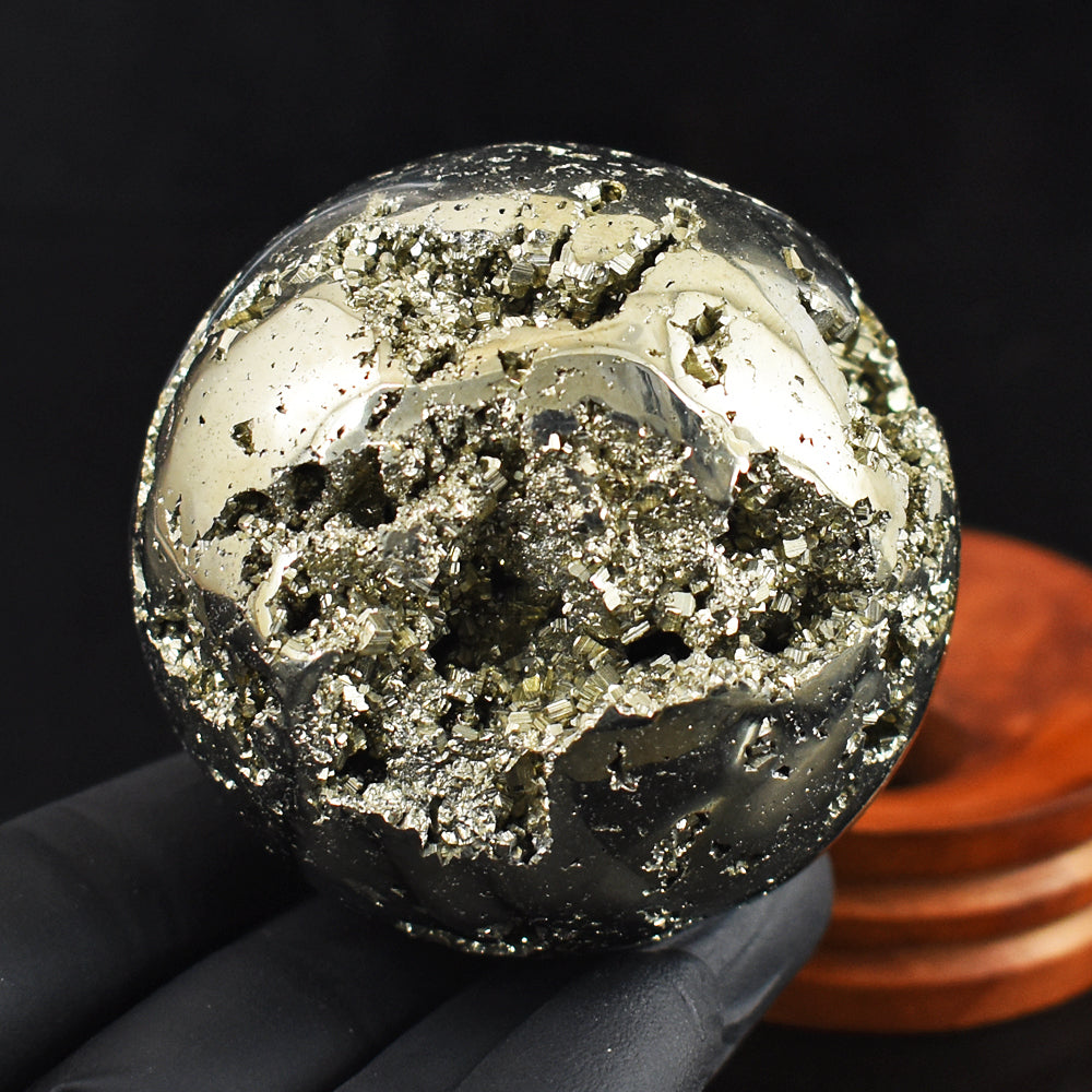 Excellent 1891.00 Cts Genuine Pyrite Druzy Crystal Specimen Gemstone Healing Sphere