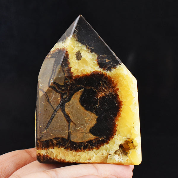 Beautiful 1375.00 Cts Genuine Septarian Agate Free Form Crystal Specimen Gemstone Tower