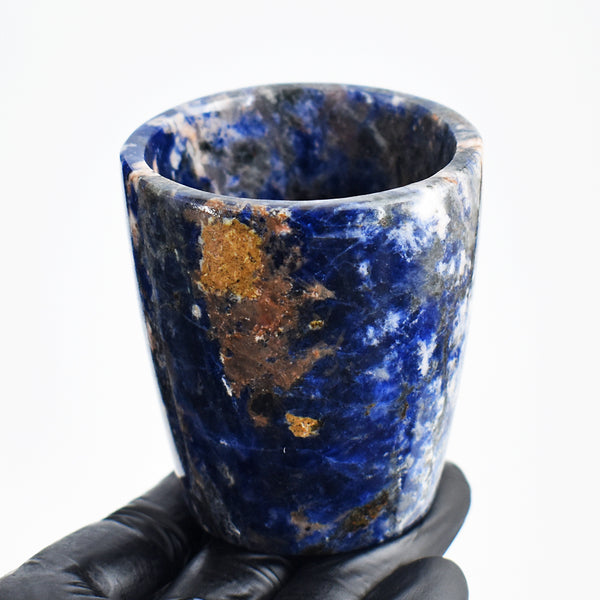 Exclusive 879.00 Carats  Genuine Sodalite Hand Carved Crystal Gemstone Glass Carving