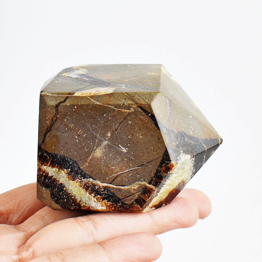 Exclusive 1172.00 Cts Genuine Septarian Agate Free Form Crystal Specimen Healing Gemstone Tower