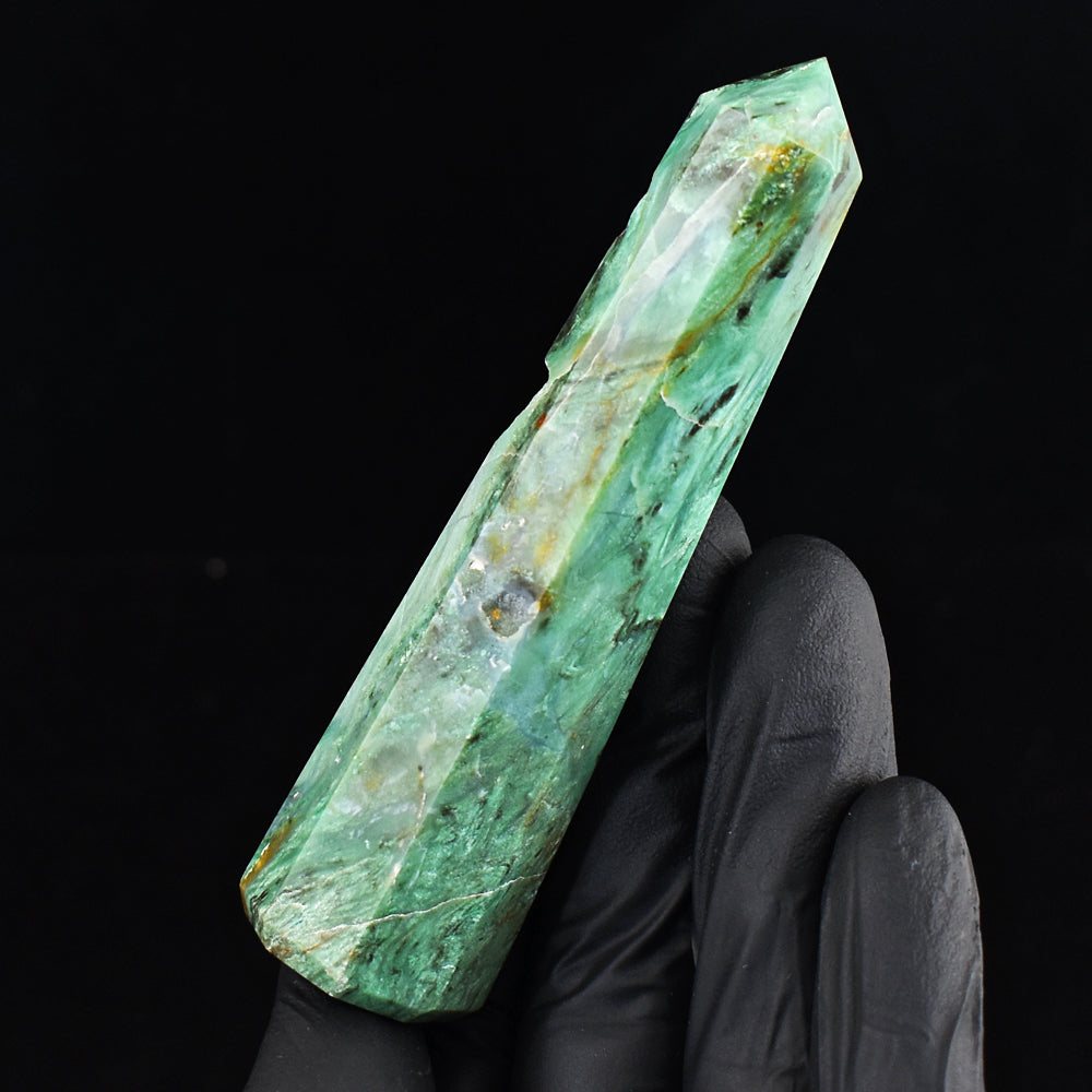 Beautiful 317.00 Cts Genuine Green Chalcedony Crystal Specimen Gemstone Healing Point