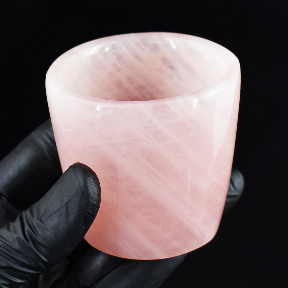 Natural 941.00 Cts Genuine Pink Rose Quartz Hand Carved Crystal Glass Gemstone Carving