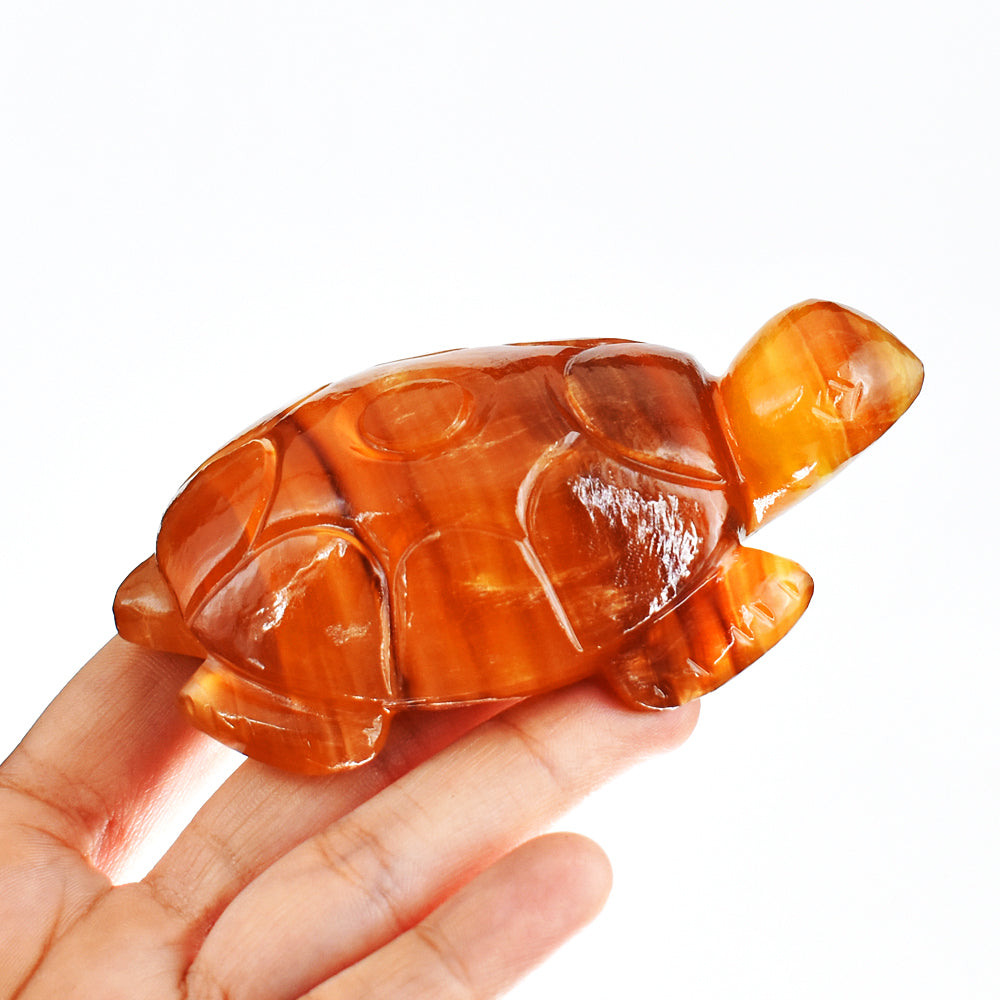 Awesome 1014.00 Carats Genuine Multicolor Fluorite Hand Carved Crystal  Gemstone Turtle Carving