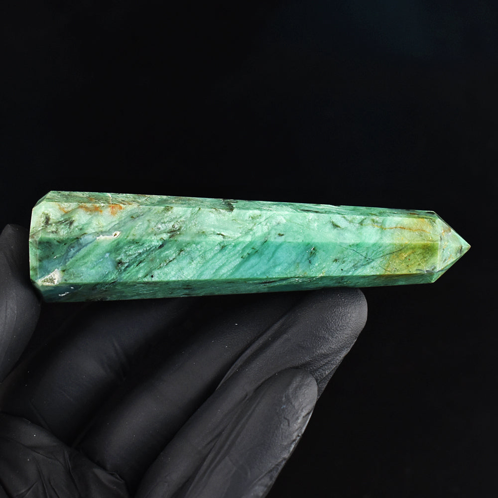 Beautiful 317.00 Cts Genuine Green Chalcedony Crystal Specimen Gemstone Healing Point