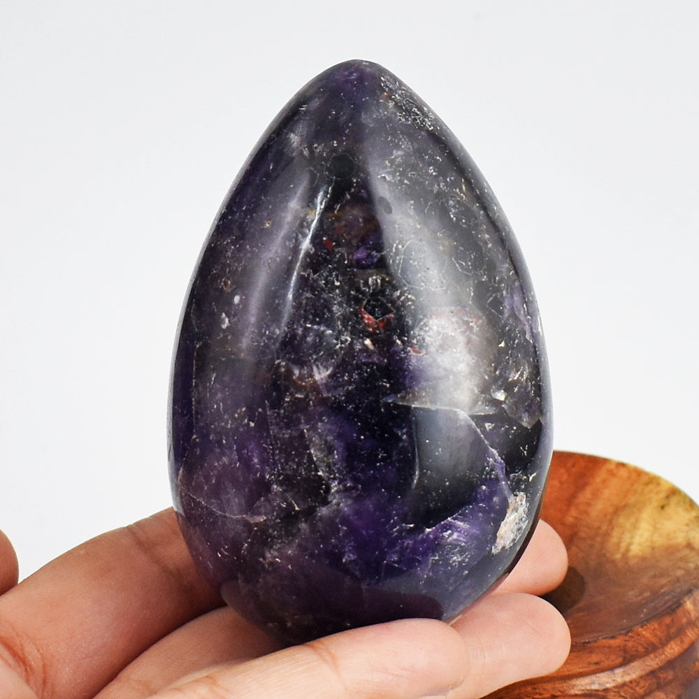 Stunning 1272.00 Cts Genuine Amethyst Hand Carved Crystal Healing Gemstone Egg