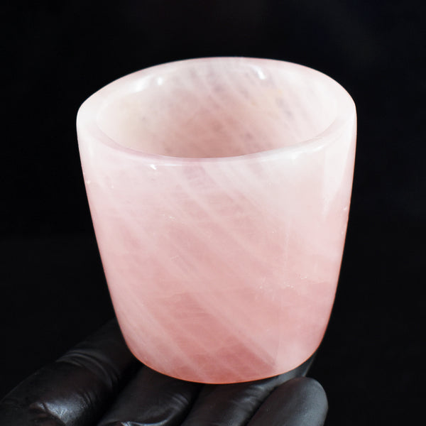 Natural 941.00 Cts Genuine Pink Rose Quartz Hand Carved Crystal Glass Gemstone Carving