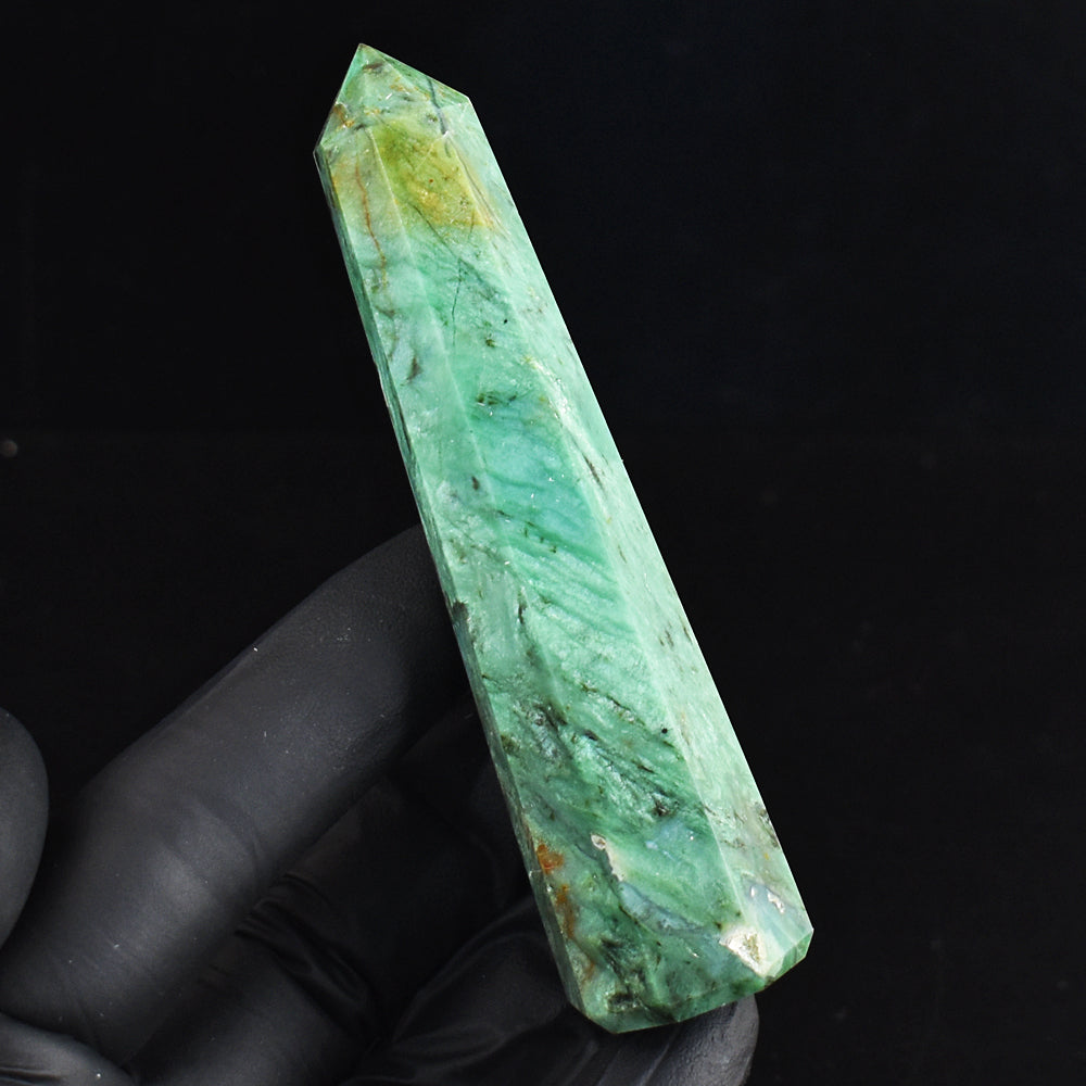 Beautiful 317.00 Cts Genuine Green Chalcedony Crystal Specimen Gemstone Healing Point