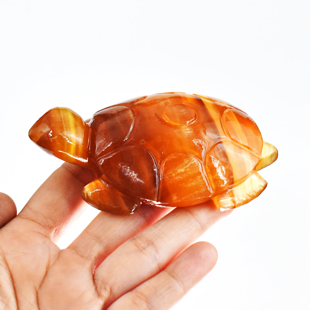 Awesome 1014.00 Carats Genuine Multicolor Fluorite Hand Carved Crystal  Gemstone Turtle Carving