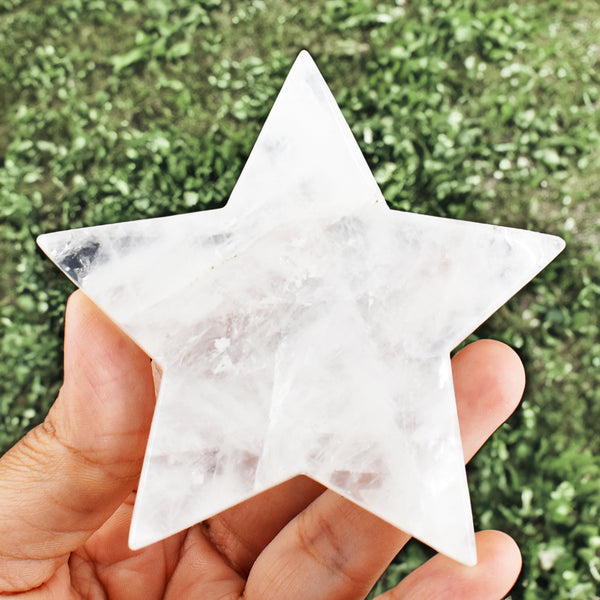 Amazing 454.00 Cts Genuine White Quartz Crystal Specimen Gemstone Star