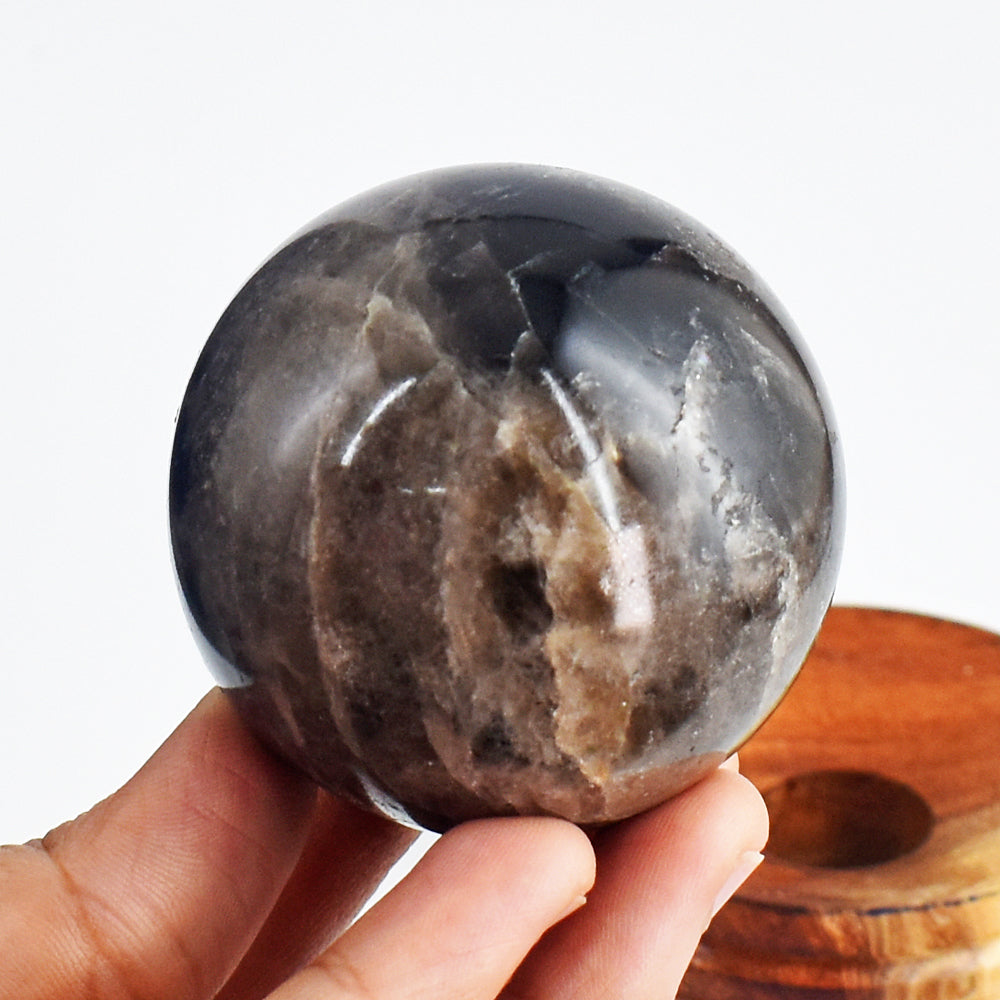 Natural 1012.00 Cts Genuine Smoky Quartz Hand Carved Healing Carved Gemstone Sphere Carving