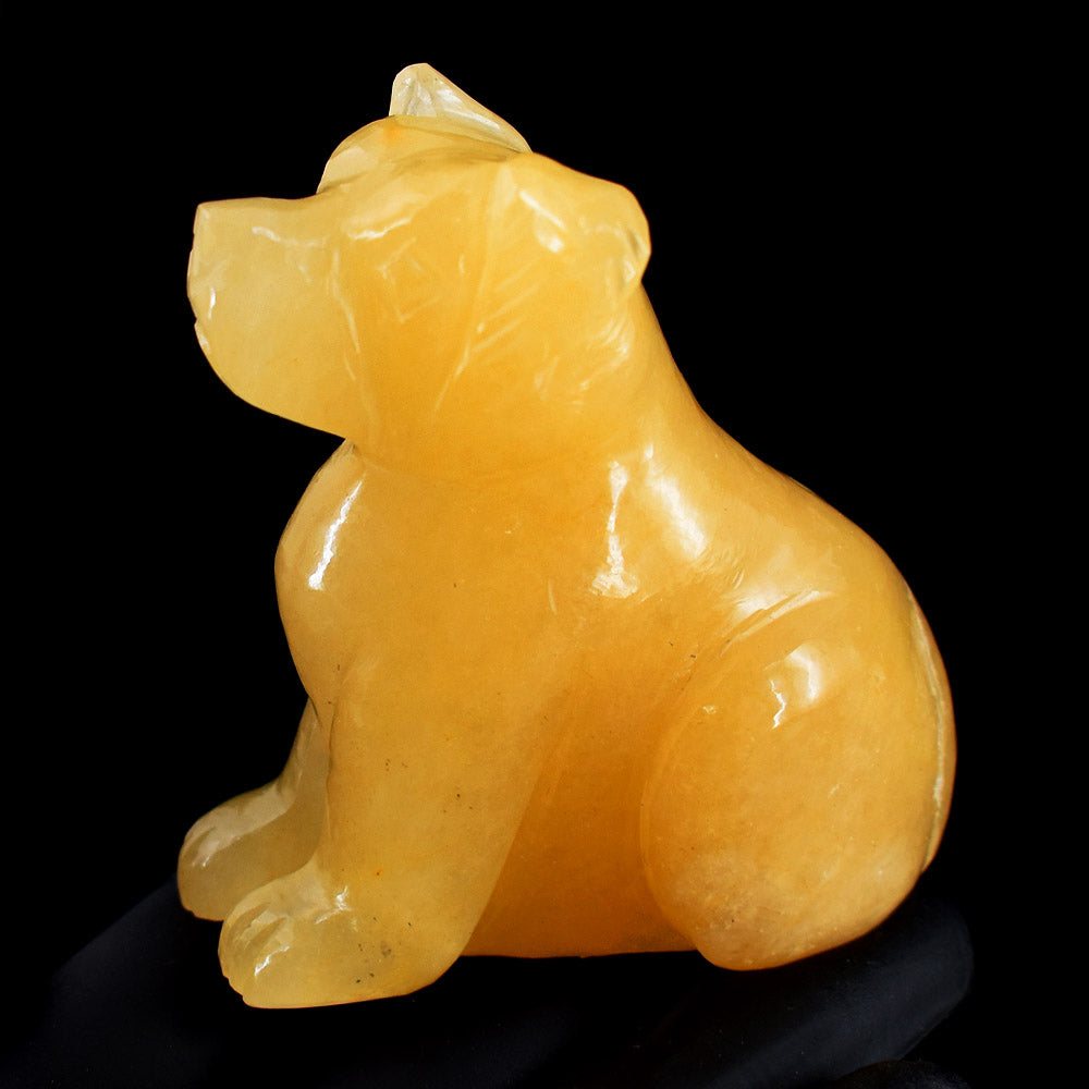 Genuine 925.00  Carats Exclusive Aventurine Hand Carved Crystal Gemstone Dog Carving