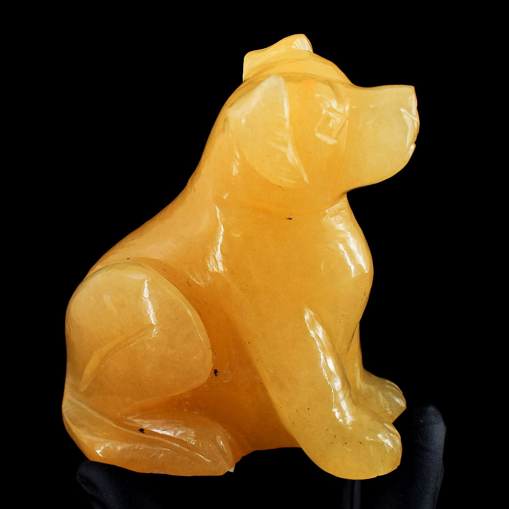 Genuine 925.00  Carats Exclusive Aventurine Hand Carved Crystal Gemstone Dog Carving