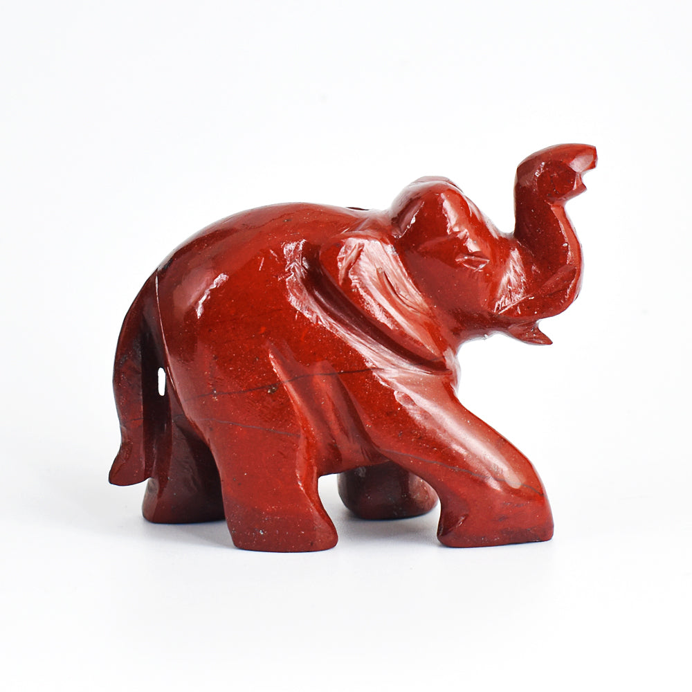 Gorgeous 833.00 Cts  Genuine Red Jasper Hand Carved Genuine Crystal Gemstone Carving Elephant