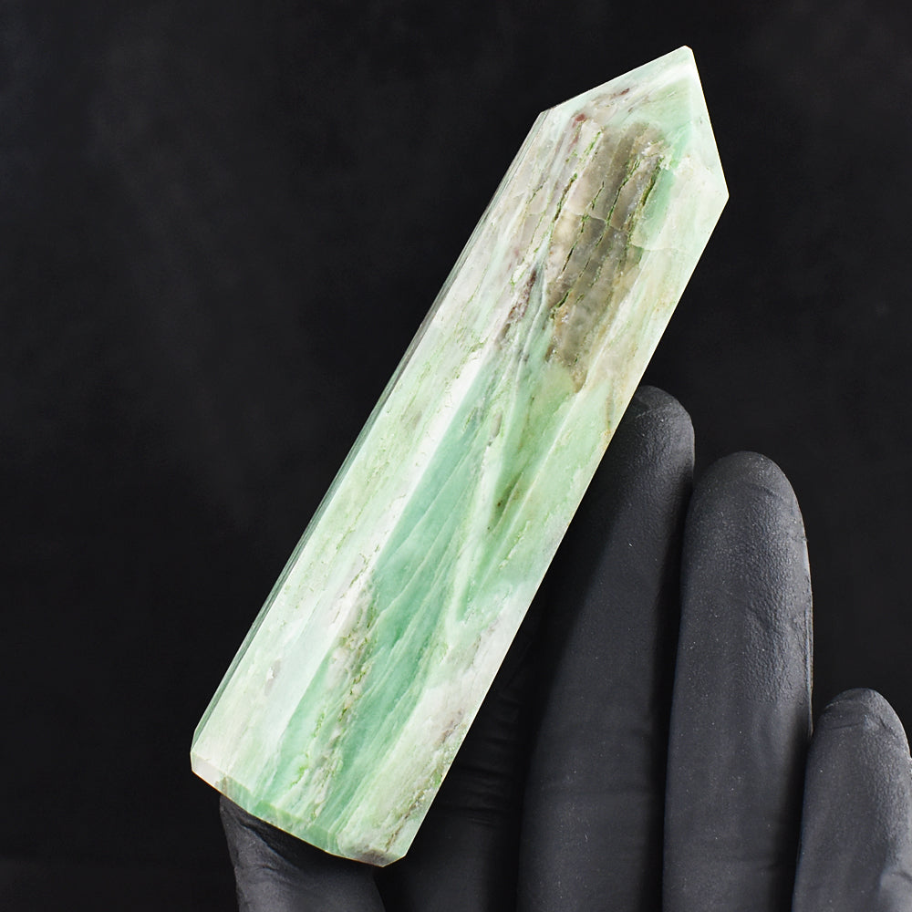 Beautiful 662.00 Cts Genuine Green Chalcedony Crystal Specimen Healing Gemstone Point