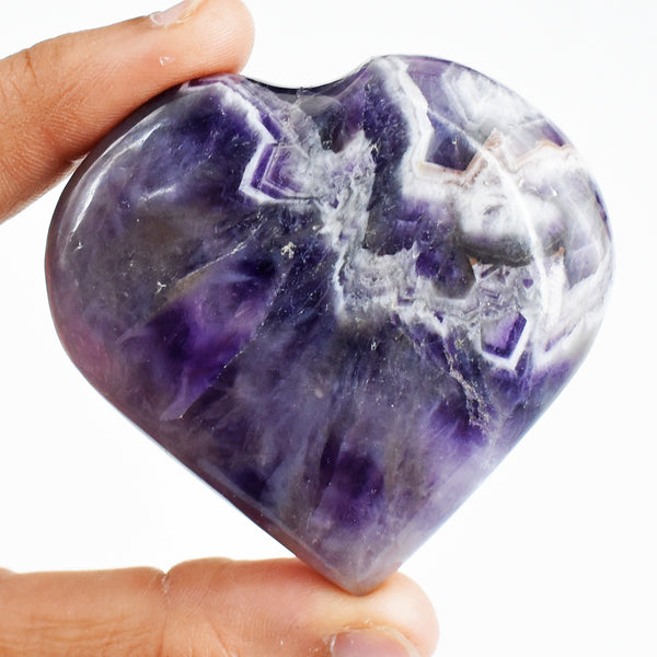 Exclusive 465.00 Cts Genuine Chevron Amethyst Crystal Specimen Gemstone Healing Heart