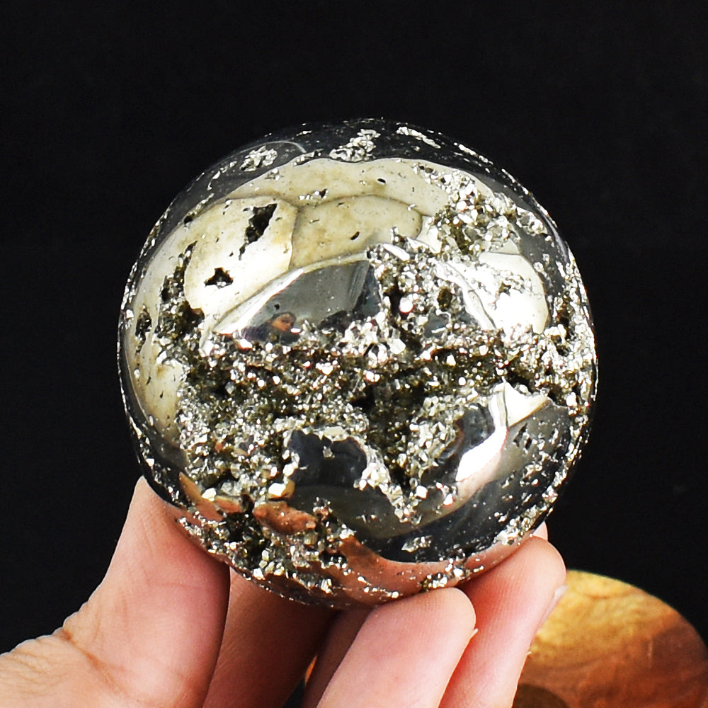 Artisian 1550.00 Cts Genuine Pyrite Druzy Crystal Specimen Gemstone Healing Sphere