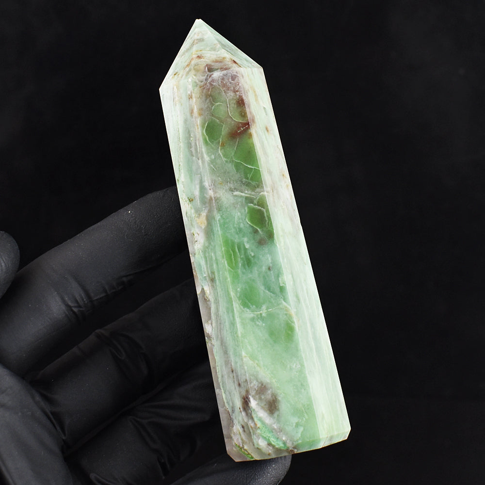 Beautiful 662.00 Cts Genuine Green Chalcedony Crystal Specimen Healing Gemstone Point