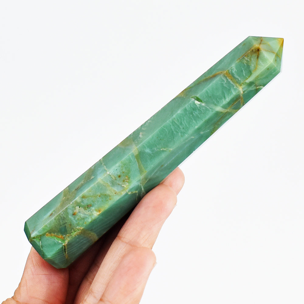 Genuine 430.00 Cts Genuine Green Chalcedony Crystal Specimen Gemstone Healing Point