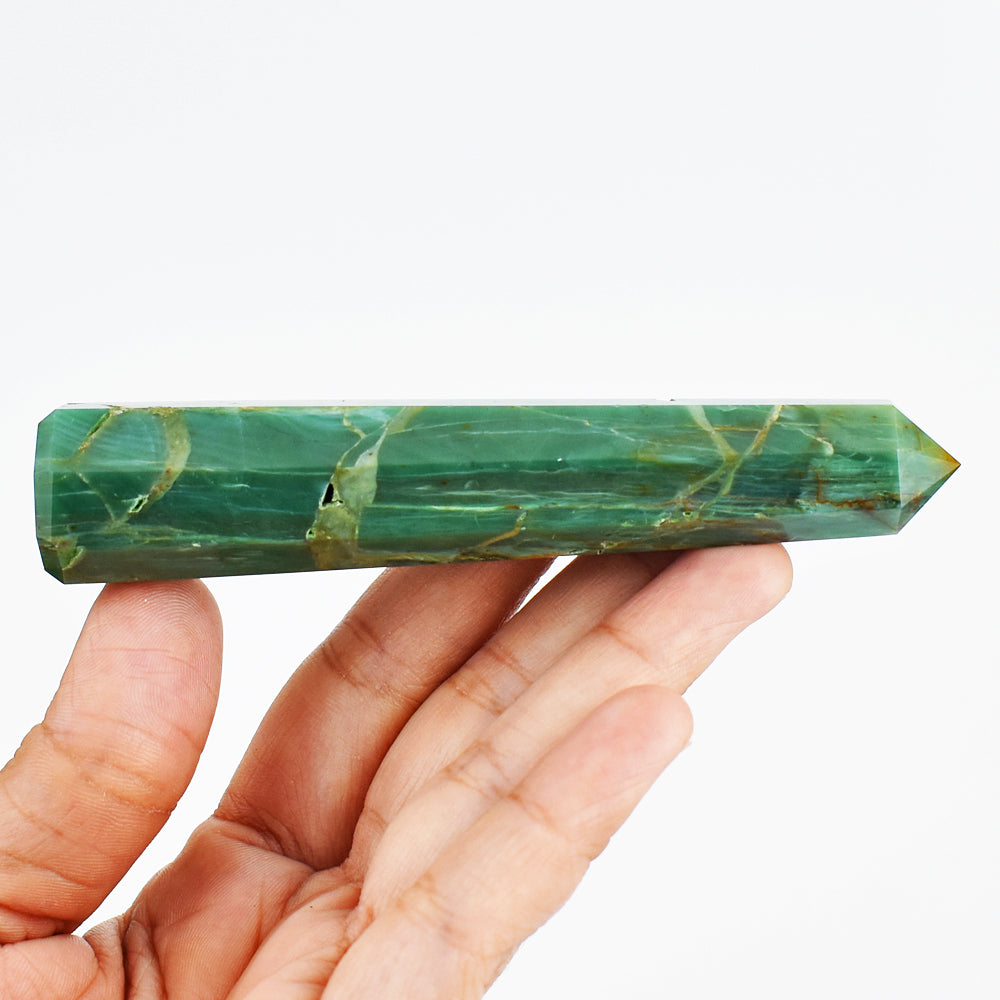 Genuine 430.00 Cts Genuine Green Chalcedony Crystal Specimen Gemstone Healing Point