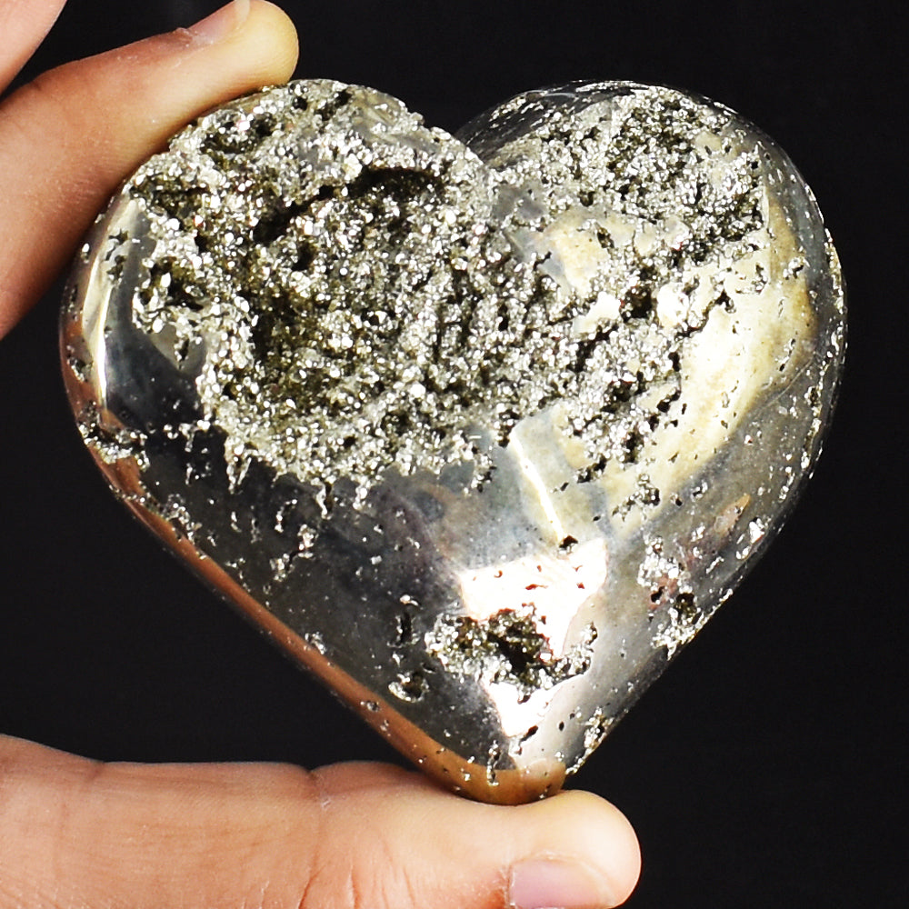 Amazing 1675.00 Cts Genuine Pyrite Druzy Healing Crystal Specimen Gemstone Heart