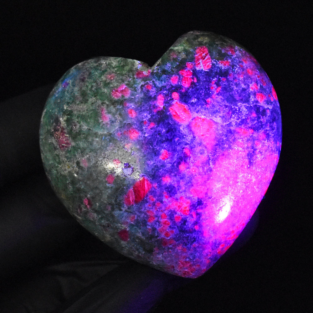 Craftsmen 555.00 Cts Genuine Pink In Ruby Fuchsite Crystal Specimen Gemstone Heart