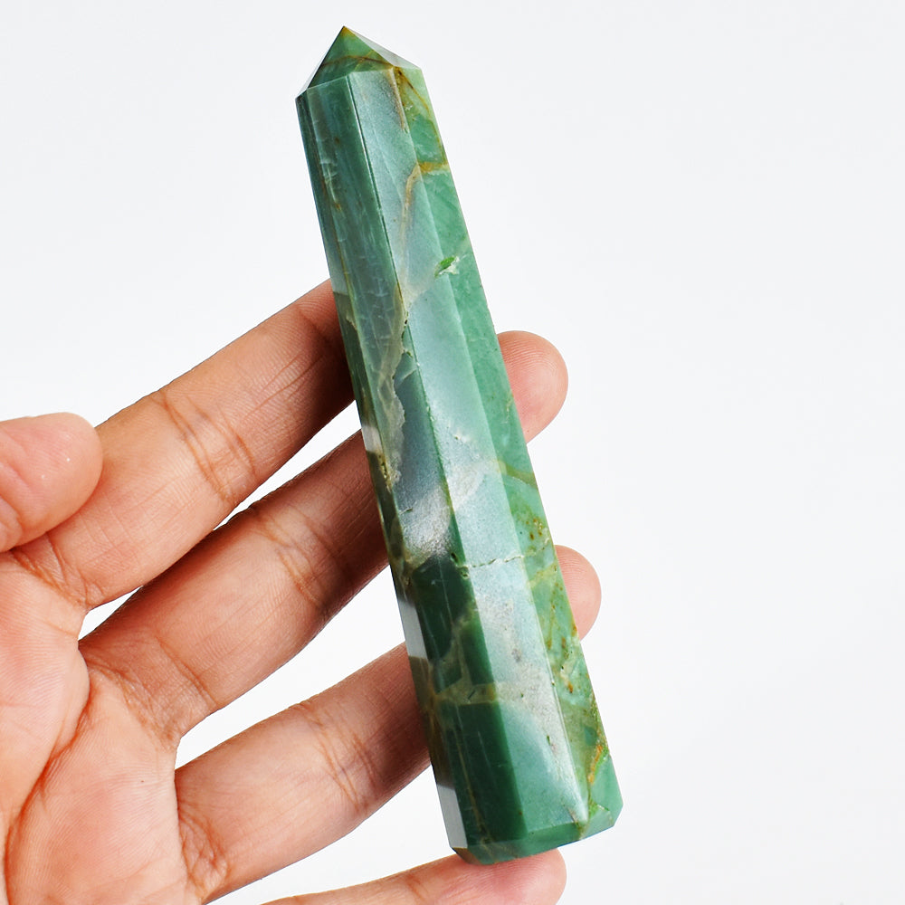 Genuine 430.00 Cts Genuine Green Chalcedony Crystal Specimen Gemstone Healing Point