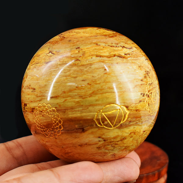 Amazing 1417.00 Cts Genuine Indian Opal Seven Chakra Crystal Specimen Gemstone Sphere