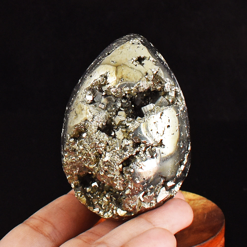 Awesome 1577.00 Cts  Genuine Pyrite Druzy Crystal Specimen Healing Gemstone Egg