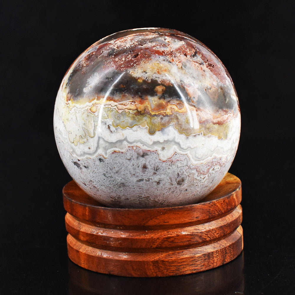 Awesome 1199.00 Cts Genuine Crazy Lace Agate Crystal Specimen Gemstone Healing Sphere