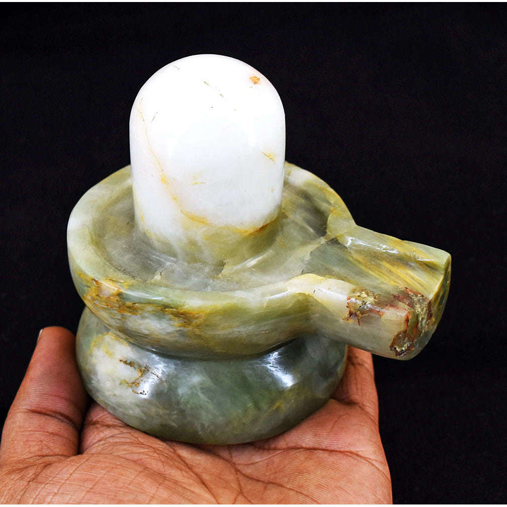 gemsmore:Amazing Cat's Eye Hand Carved Genuine Crystal Gemstone Carving Shivaling