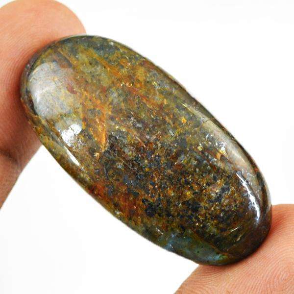 gemsmore:Amazing Genuine Oval Shape Black Apatite Untreated Loose Gemstone