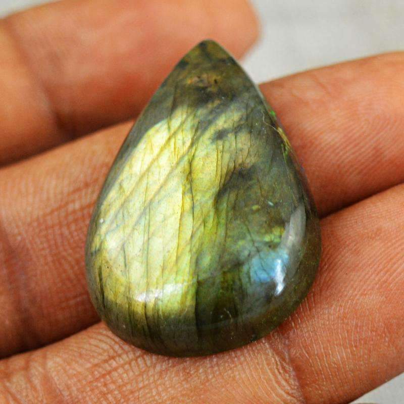 gemsmore:Amazing Golden Flash Labradorite Gemstone Natural Pear Shape