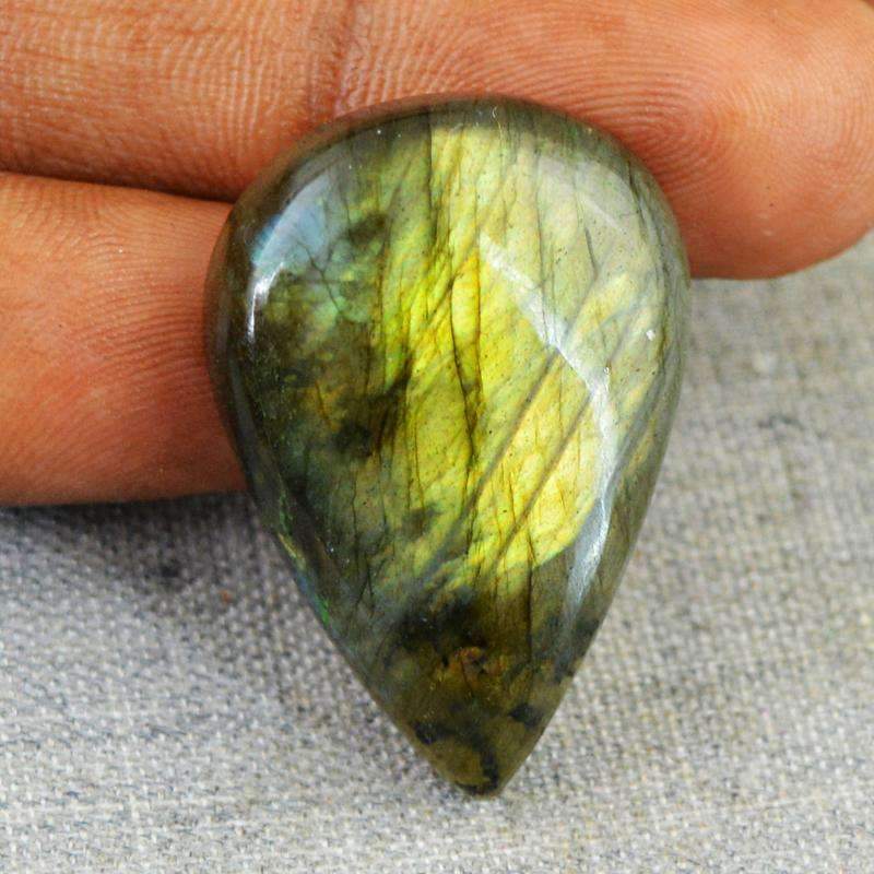 gemsmore:Amazing Golden Flash Labradorite Gemstone Natural Pear Shape