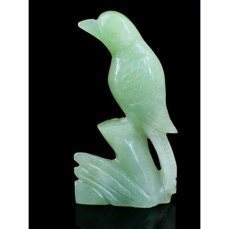 gemsmore:Amazing Gorgeous Green Aventurine Carved Gemstone Bird