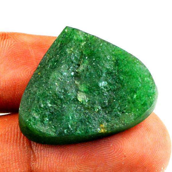 gemsmore:Amazing Green Jade Druzy Untreated Loose Gemstone