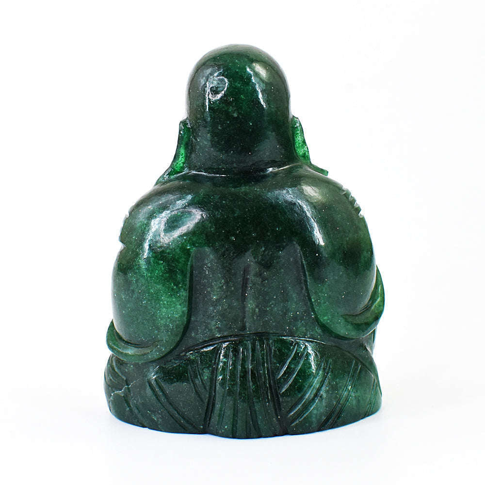 gemsmore:Amazing Green Jade Hand Carved Laughing Buddha