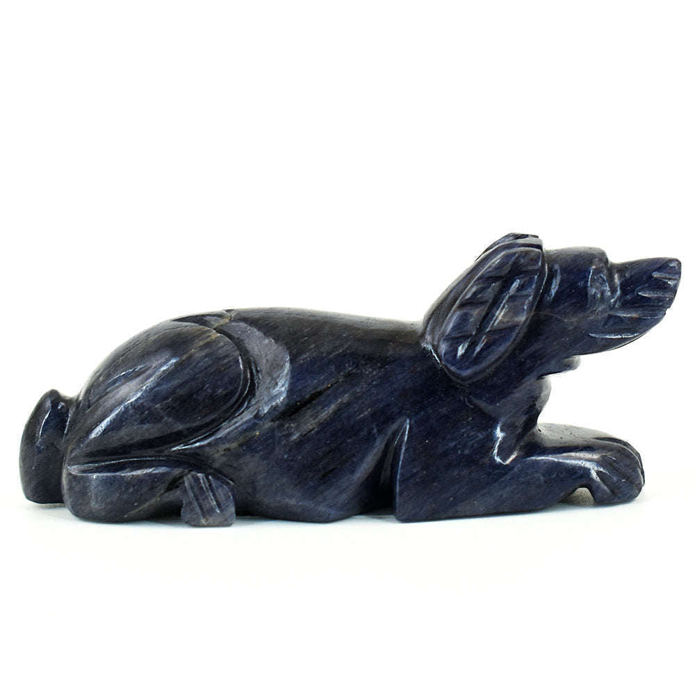 gemsmore:Amazing Iolite Hand Carved Genuine Crystal Gemstone Carving Dog