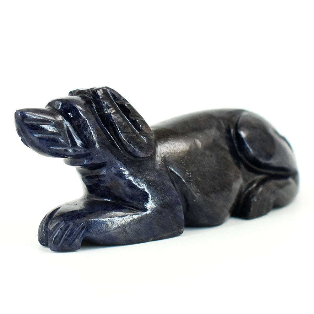 gemsmore:Amazing Iolite Hand Carved Genuine Crystal Gemstone Carving Dog